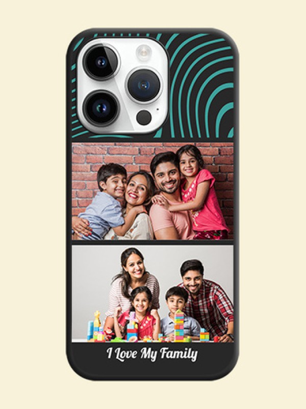 Wave Pattern with 2 Image Holder on Space Black Personalized Soft Matte Phone Covers - iPhone 14 Pro Max