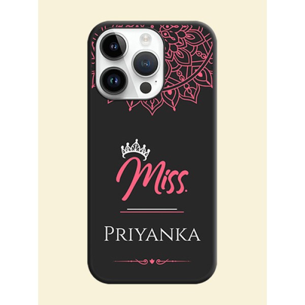Mrs Name with Floral Design on Space Black Personalized Soft Matte Phone Covers - iPhone 14 Pro Max Mrs Name with Floral Design on Space Black Personalized Soft Matte Phone Covers - iPhone 14 Pro Max