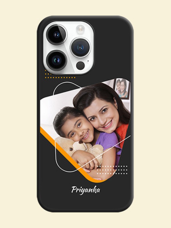 Yellow Triangle on Photo on Space Black Soft Matte Phone Cover - iPhone 14 Pro Max