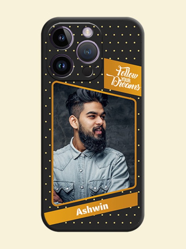 Follow Your Dreams with White Dots on Space Black Custom Soft Matte Phone Cases - iPhone 14 Pro