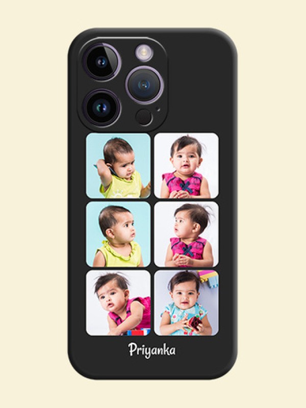 Floral Art with 6 Image Holder on Photo on Space Black Soft Matte Mobile Case - iPhone 14 Pro