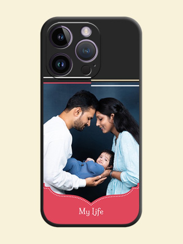 Classic Plain Design with Name on Photo on Space Black Soft Matte Phone Cover - iPhone 14 Pro