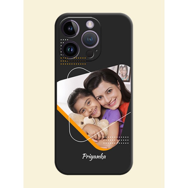 Yellow Triangle on Photo on Space Black Soft Matte Phone Cover - iPhone 14 Pro Yellow Triangle on Photo on Space Black Soft Matte Phone Cover - iPhone 14 Pro