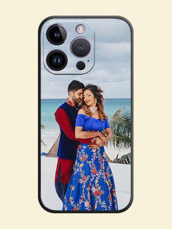 Full Single Pic Upload On Space Black Personalized Soft Matte Phone Covers -Apple Iphone 14 Pro