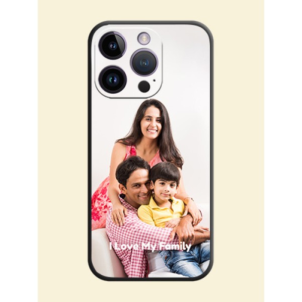 Full Single Pic Upload With Text On Space Black Personalized Soft Matte Phone Covers -Apple Iphone 14 Pro Full Single Pic Upload With Text On Space Black Personalized Soft Matte Phone Covers -Apple Iphone 14 Pro