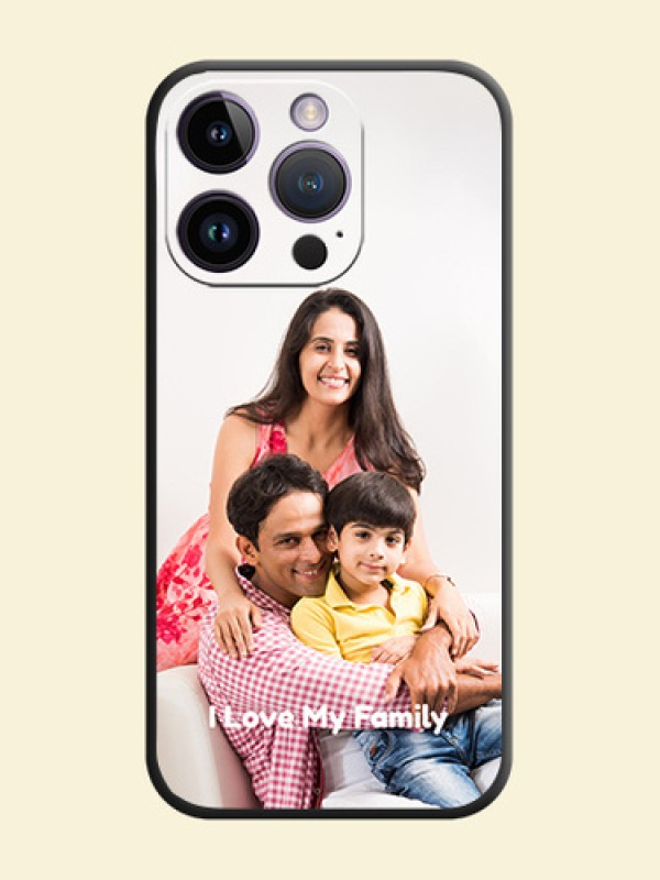 Full Single Pic Upload With Text On Space Black Personalized Soft Matte Phone Covers -Apple Iphone 14 Pro
