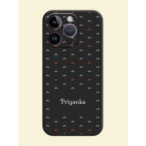 Simple Pattern With Custom Text On Space Black Personalized Soft Matte Phone Covers -Apple Iphone 14 Pro Simple Pattern With Custom Text On Space Black Personalized Soft Matte Phone Covers -Apple Iphone 14 Pro