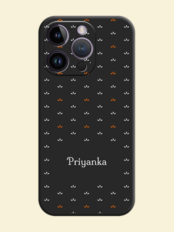Simple Pattern With Custom Text On Space Black Personalized Soft Matte Phone Covers -Apple Iphone 14 Pro