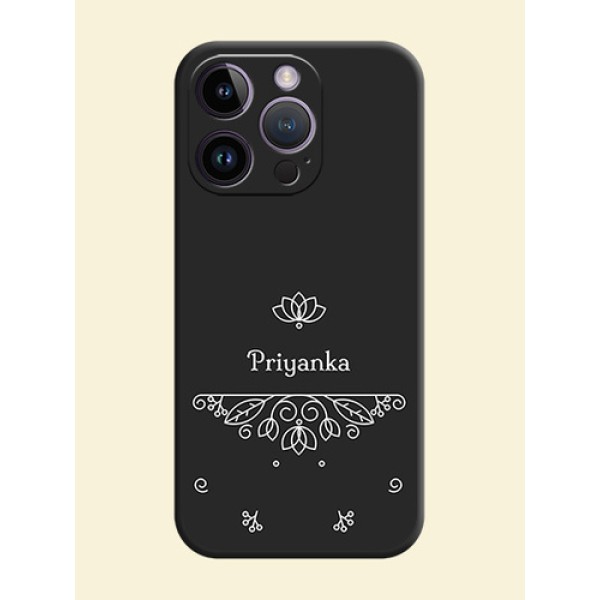 Lotus Garden Custom Text On Space Black Personalized Soft Matte Phone Covers -Apple Iphone 14 Pro Lotus Garden Custom Text On Space Black Personalized Soft Matte Phone Covers -Apple Iphone 14 Pro