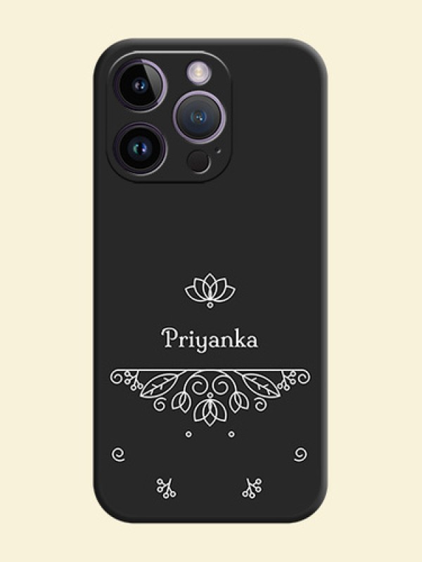 Lotus Garden Custom Text On Space Black Personalized Soft Matte Phone Covers -Apple Iphone 14 Pro