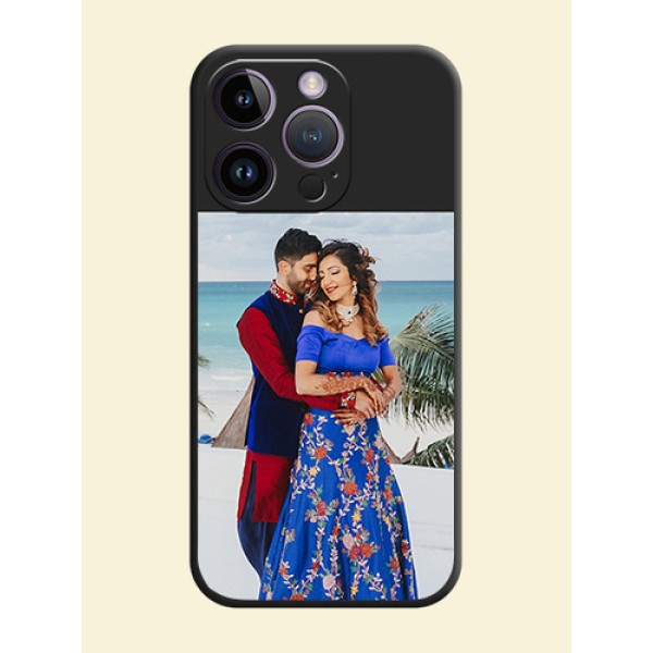 Image Upload With Space Black Color On Custom Soft Matte Mobile Back Cover - iPhone 14 Pro Image Upload With Space Black Color On Custom Soft Matte Mobile Back Cover - iPhone 14 Pro