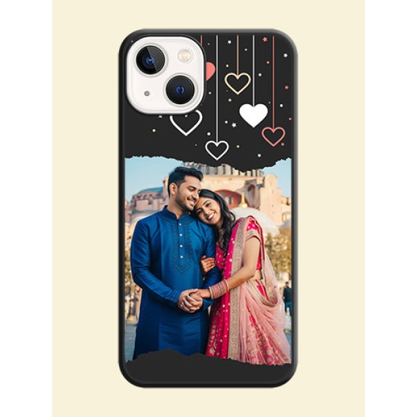 Love Hangings with Splash Wave Picture on Space Black Custom Soft Matte Phone Back Cover - Apple iPhone 14 Love Hangings with Splash Wave Picture on Space Black Custom Soft Matte Phone Back Cover - Apple iPhone 14