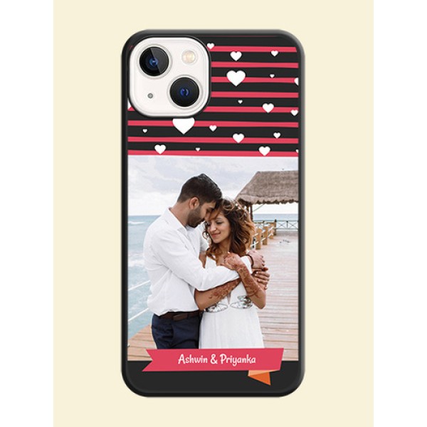 White Color Love Symbols with Pink Lines Pattern on Space Black Custom Soft Matte Phone Cases - Apple iPhone 14 White Color Love Symbols with Pink Lines Pattern on Space Black Custom Soft Matte Phone Cases - Apple iPhone 14