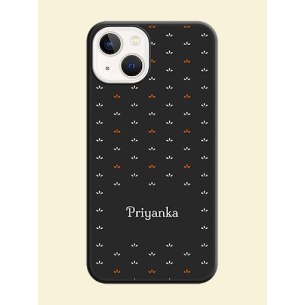 Simple Pattern With Custom Text On Space Black Personalized Soft Matte Phone Covers -Apple Iphone 14 Simple Pattern With Custom Text On Space Black Personalized Soft Matte Phone Covers -Apple Iphone 14