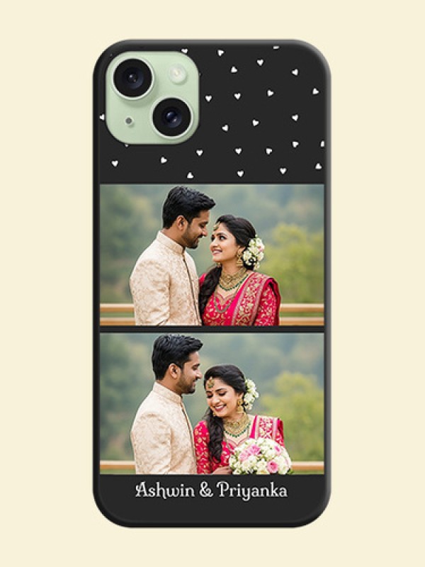 Miniature Love Symbols with Name on Space Black Custom Soft Matte Back Cover - iPhone 15 Plus