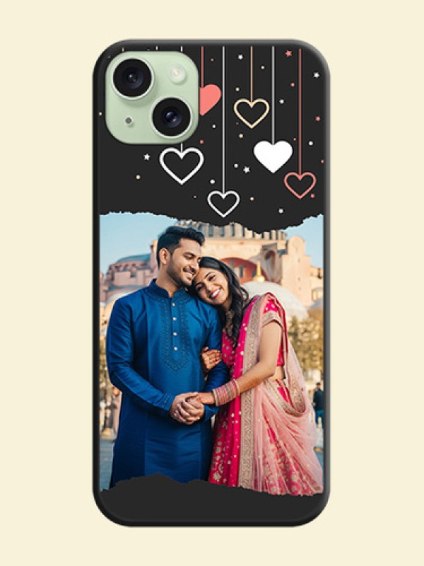 Love Hangings with Splash Wave Picture on Space Black Custom Soft Matte Phone Back Cover - iPhone 15 Plus