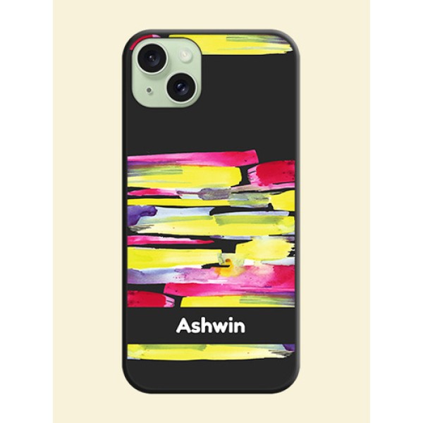 Brush Coloured on Space Black Personalized Soft Matte Phone Covers - iPhone 15 Plus Brush Coloured on Space Black Personalized Soft Matte Phone Covers - iPhone 15 Plus