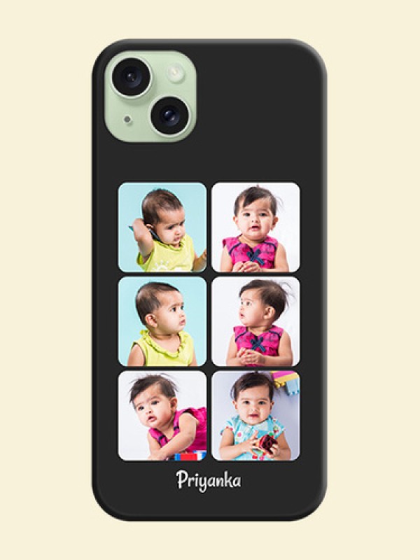 Floral Art with 6 Image Holder - Photo on Space Black Soft Matte Mobile Case - iPhone 15 Plus
