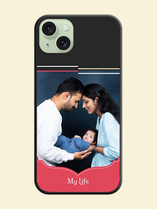 Classic Plain Design with Name - Photo on Space Black Soft Matte Phone Cover - iPhone 15 Plus