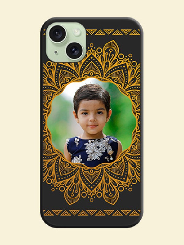 Round Image with Floral Design - Photo on Space Black Soft Matte Mobile Cover - iPhone 15 Plus