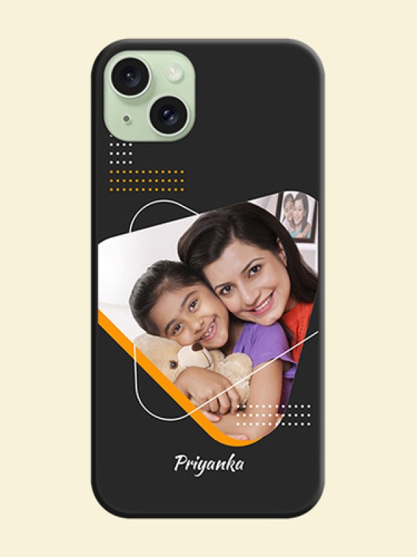 Yellow Triangle - Photo on Space Black Soft Matte Phone Cover - iPhone 15 Plus