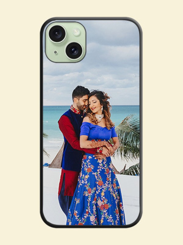 Full Single Pic Upload On Space Black Personalized Soft Matte Phone Covers - iPhone 15 Plus