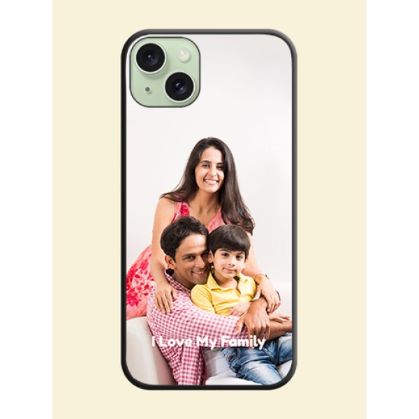 Full Single Pic Upload With Text On Space Black Personalized Soft Matte Phone Covers - iPhone 15 Plus Full Single Pic Upload With Text On Space Black Personalized Soft Matte Phone Covers - iPhone 15 Plus