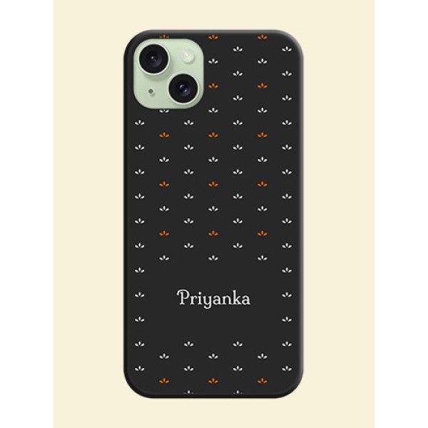 Simple Pattern With Custom Text On Space Black Personalized Soft Matte Phone Covers - iPhone 15 Plus Simple Pattern With Custom Text On Space Black Personalized Soft Matte Phone Covers - iPhone 15 Plus