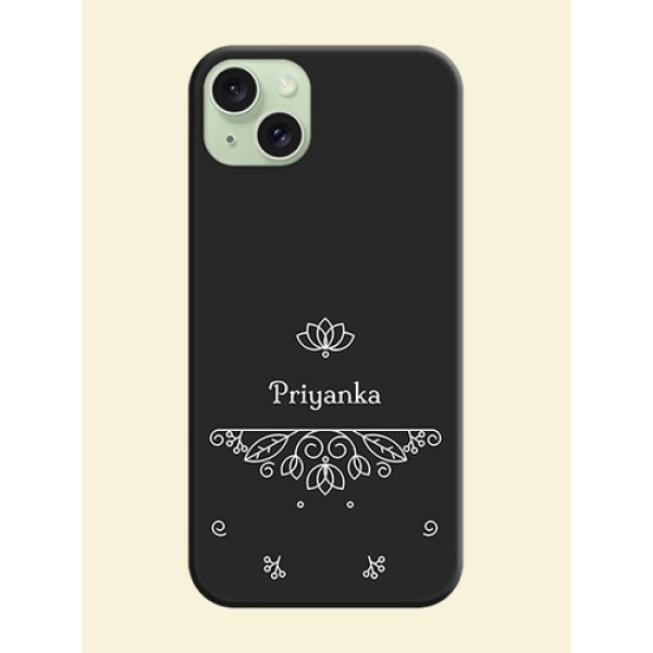 Lotus Garden Custom Text On Space Black Personalized Soft Matte Phone Covers - iPhone 15 Plus Lotus Garden Custom Text On Space Black Personalized Soft Matte Phone Covers - iPhone 15 Plus