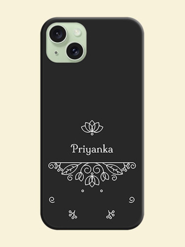 Lotus Garden Custom Text On Space Black Personalized Soft Matte Phone Covers - iPhone 15 Plus