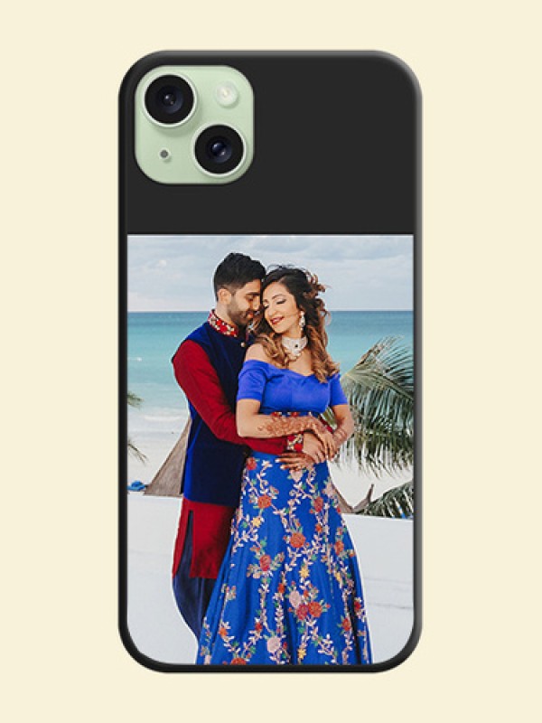 Image Upload With Space Black Color On Custom Soft Matte Mobile Back Cover - iPhone 15 Plus