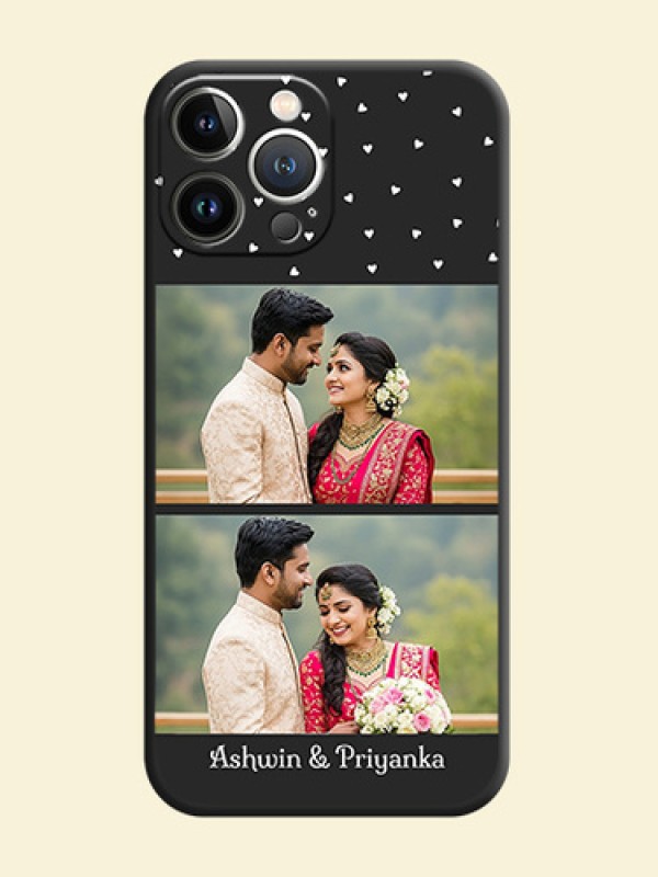 Miniature Love Symbols with Name on Space Black Custom Soft Matte Back Cover - iPhone 15 Pro Max