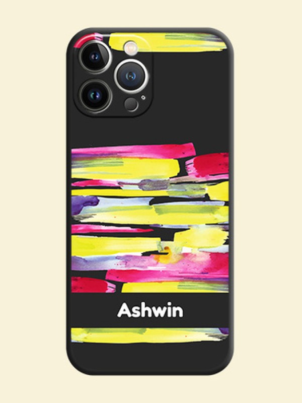 Brush Coloured on Space Black Personalized Soft Matte Phone Covers - iPhone 15 Pro Max