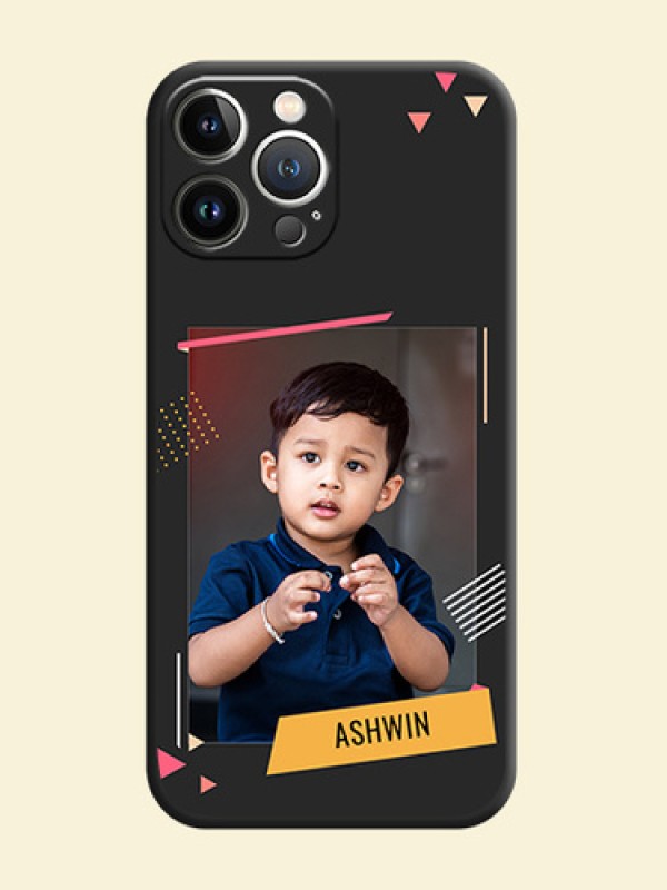 Photo Frame with Triangle Small Dots - Photo on Space Black Soft Matte Back Cover - iPhone 15 Pro Max