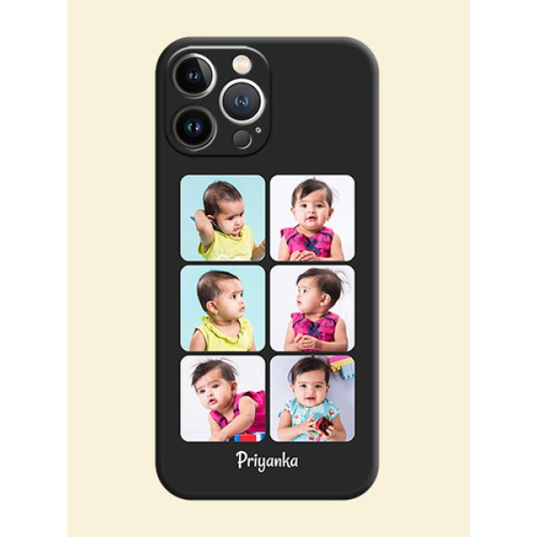 Floral Art with 6 Image Holder - Photo on Space Black Soft Matte Mobile Case - iPhone 15 Pro Max Floral Art with 6 Image Holder - Photo on Space Black Soft Matte Mobile Case - iPhone 15 Pro Max