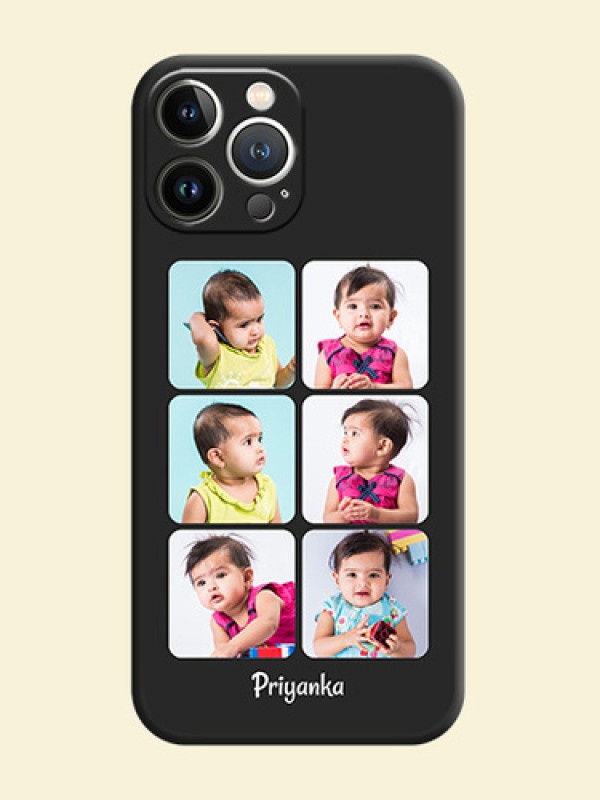 Floral Art with 6 Image Holder - Photo on Space Black Soft Matte Mobile Case - iPhone 15 Pro Max