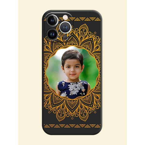 Round Image with Floral Design - Photo on Space Black Soft Matte Mobile Cover - iPhone 15 Pro Max Round Image with Floral Design - Photo on Space Black Soft Matte Mobile Cover - iPhone 15 Pro Max