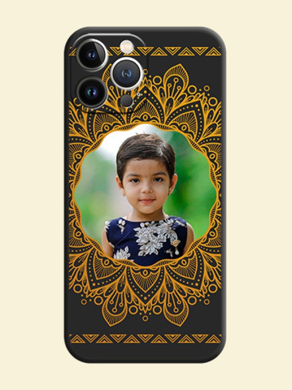 Round Image with Floral Design - Photo on Space Black Soft Matte Mobile Cover - iPhone 15 Pro Max