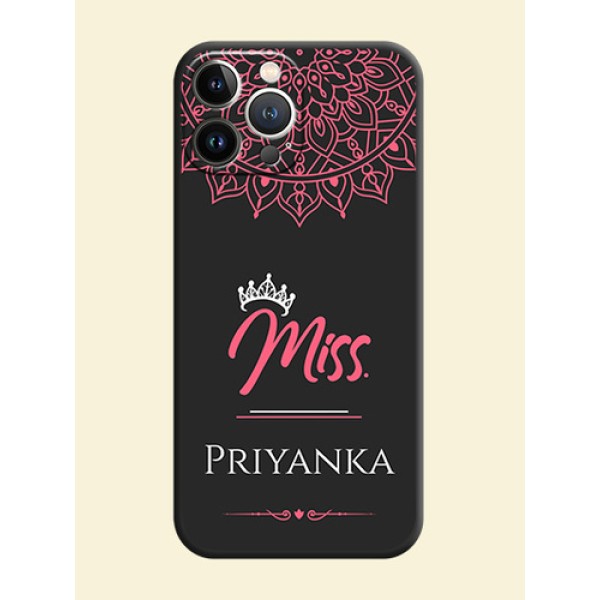 Mrs Name with Floral Design on Space Black Personalized Soft Matte Phone Covers - iPhone 15 Pro Max Mrs Name with Floral Design on Space Black Personalized Soft Matte Phone Covers - iPhone 15 Pro Max