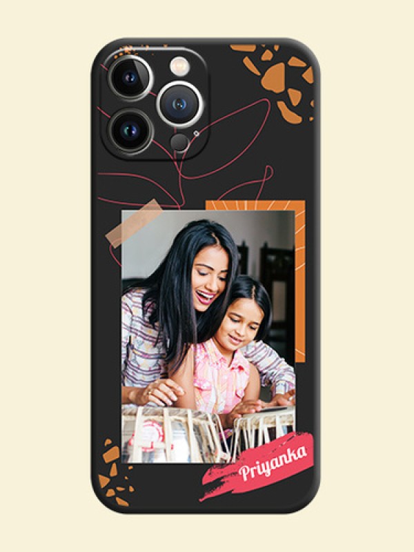 Orange Photo Frame on Space Black Custom Soft Matte Phone Back Cover - iPhone 15 Pro Max