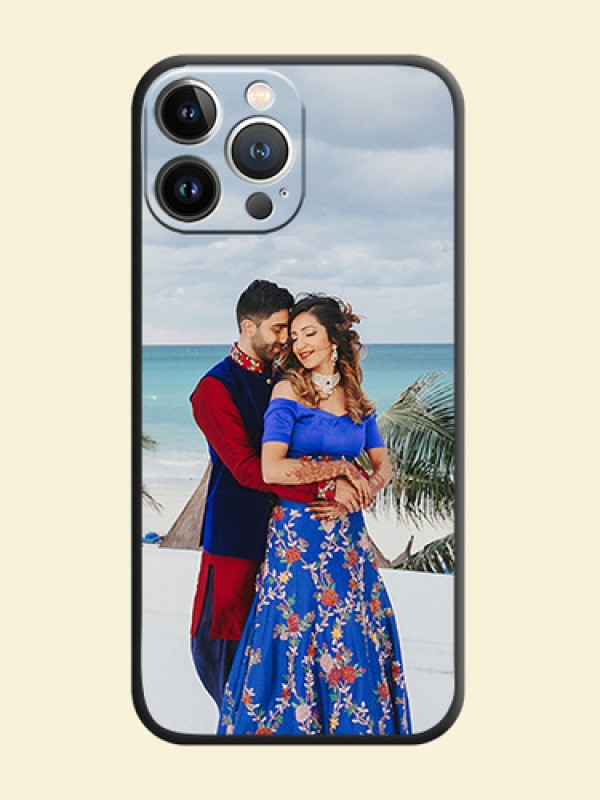 Full Single Pic Upload On Space Black Personalized Soft Matte Phone Covers - iPhone 15 Pro Max