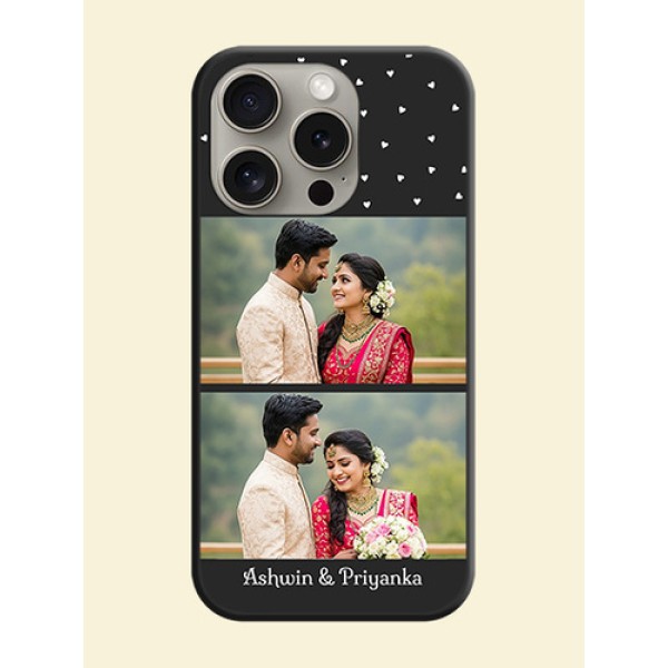 Miniature Love Symbols with Name on Space Black Custom Soft Matte Back Cover - iPhone 15 Pro Miniature Love Symbols with Name on Space Black Custom Soft Matte Back Cover - iPhone 15 Pro