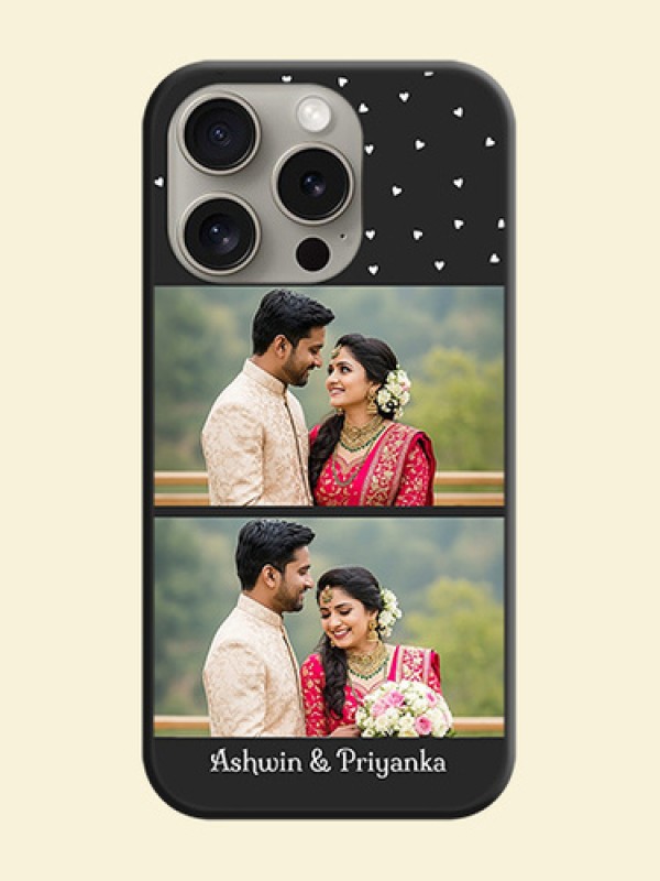 Miniature Love Symbols with Name on Space Black Custom Soft Matte Back Cover - iPhone 15 Pro