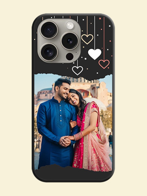 Love Hangings with Splash Wave Picture on Space Black Custom Soft Matte Phone Back Cover - iPhone 15 Pro