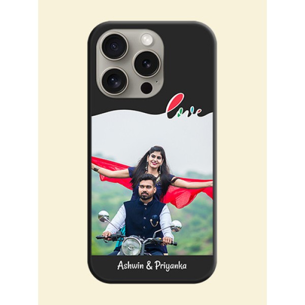 Fall in Love Pattern with Picture - Photo on Space Black Soft Matte Mobile Case - iPhone 15 Pro Fall in Love Pattern with Picture - Photo on Space Black Soft Matte Mobile Case - iPhone 15 Pro