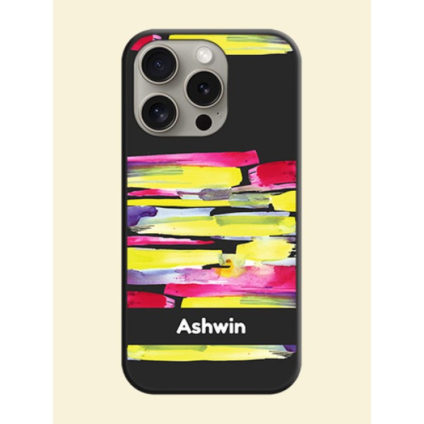 Brush Coloured on Space Black Personalized Soft Matte Phone Covers - iPhone 15 Pro Brush Coloured on Space Black Personalized Soft Matte Phone Covers - iPhone 15 Pro