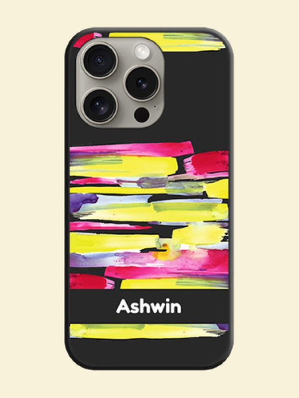 Brush Coloured on Space Black Personalized Soft Matte Phone Covers - iPhone 15 Pro