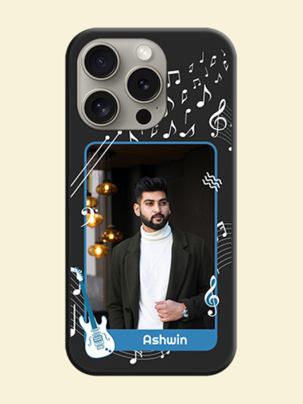 Musical Theme Design with Text - Photo on Space Black Soft Matte Mobile Case - iPhone 15 Pro