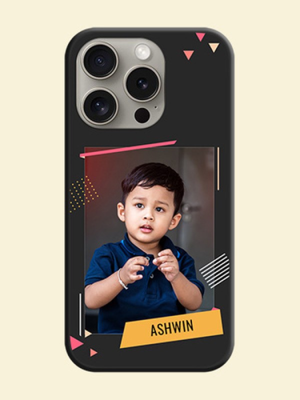 Photo Frame with Triangle Small Dots - Photo on Space Black Soft Matte Back Cover - iPhone 15 Pro