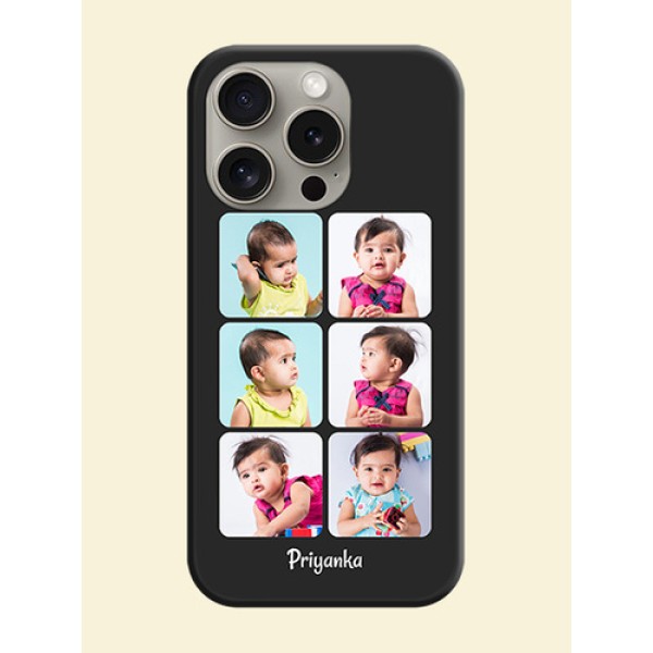 Floral Art with 6 Image Holder - Photo on Space Black Soft Matte Mobile Case - iPhone 15 Pro Floral Art with 6 Image Holder - Photo on Space Black Soft Matte Mobile Case - iPhone 15 Pro